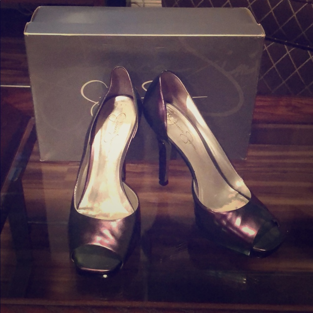 Jessica Simpson iridescent heels.